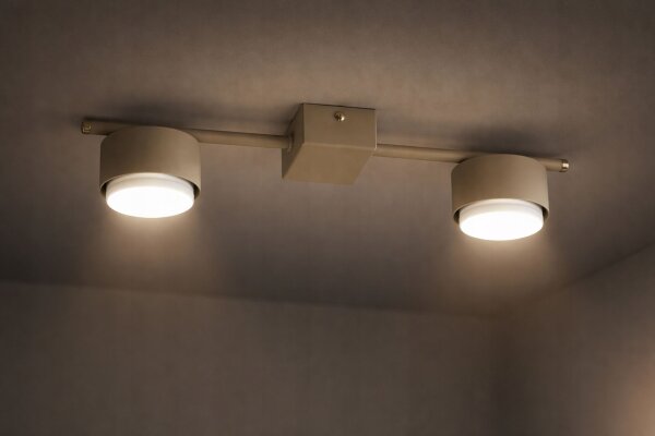 Deckenleuchte 2-flammig Ecru Metall GX53 L:30 cm Modern