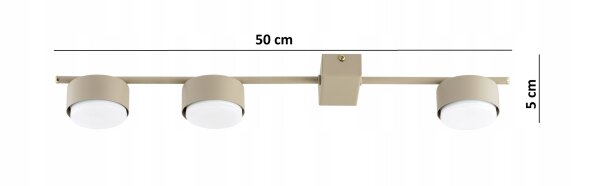 Deckenleuchte 3-flammig Metall Ecru GX53 L:50 cm Modern Leuchte