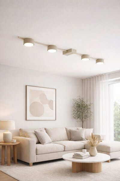 Deckenleuchte 4-flammig Metall Ecru GX53 L:70 cm Modern Leuchte