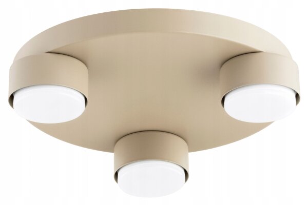 Deckenleuchte Metall 3-flammig Ecru GX53 B:30 cm Modern Leuchte