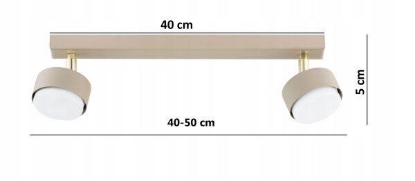 Deckenspot schwenkbar Metall Ecru GX53 L:40 cm wohnlich Leuchte