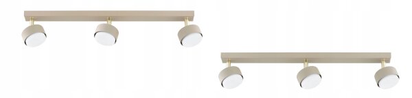 Deckenspot verstellbar 3-flammig Ecru GX53 L:60 cm Leuchte