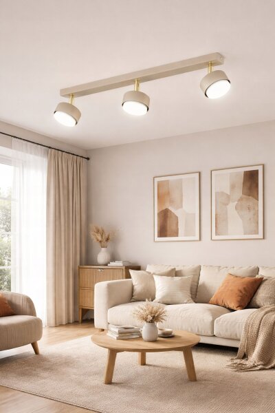 Deckenspot verstellbar 3-flammig Ecru GX53 L:60 cm Leuchte
