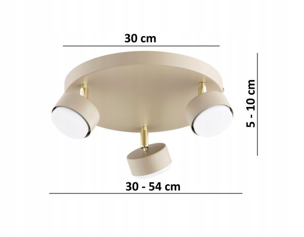 Deckenspot schwenkbar Ecru Metall GX53 Ø30 cm dekorativ Leuchte
