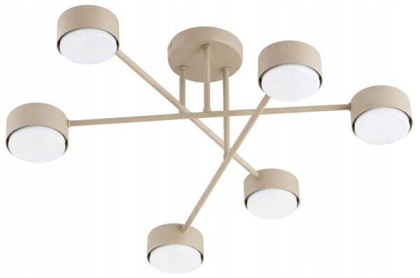 Deckenlampe 6-flammig Metall Ecru GX53 B:60 cm blendarm Leuchte
