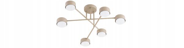 Deckenlampe 6-flammig Metall Ecru GX53 B:60 cm blendarm Leuchte