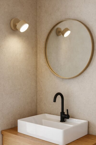 Wandspot schwenkbar Gold Ecru GX53 B:8 cm blendarm Leuchte