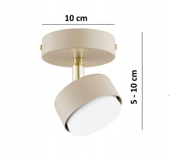 Deckenspot schwenkbar Ecru Gold GX53 L:10 cm Modern