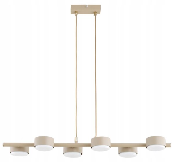 Pendelleuchte 6-flammig Metall Ecru GX53 L:70 cm Modern