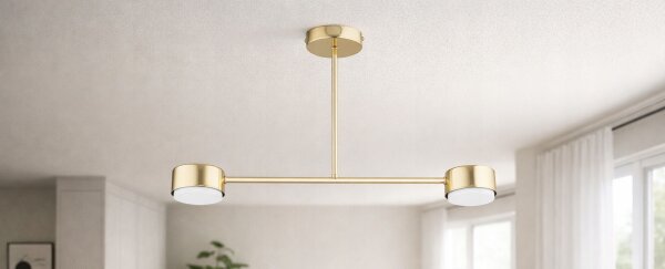 Deckenleuchte 2-flammig Gold Metall GX53 B:65 cm Modern Leuchte
