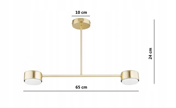 Deckenleuchte 2-flammig Gold Metall GX53 B:65 cm Modern Leuchte