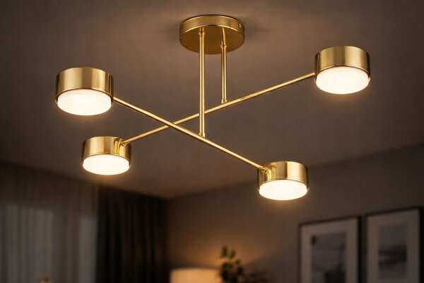 Deckenleuchte 4-flammig Metall Gold GX53 B:65 cm Modern Leuchte