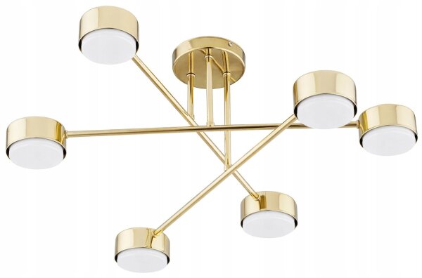 Deckenleuchte 6-flammig Metall Gold GX53 B:65 cm Modern Leuchte