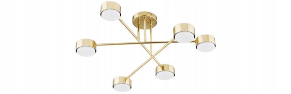 Deckenleuchte 6-flammig Metall Gold GX53 B:65 cm Modern Leuchte