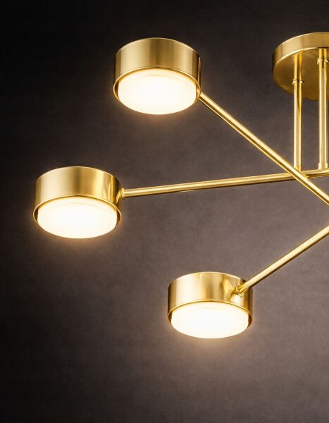Deckenleuchte 6-flammig Metall Gold GX53 B:65 cm Modern Leuchte