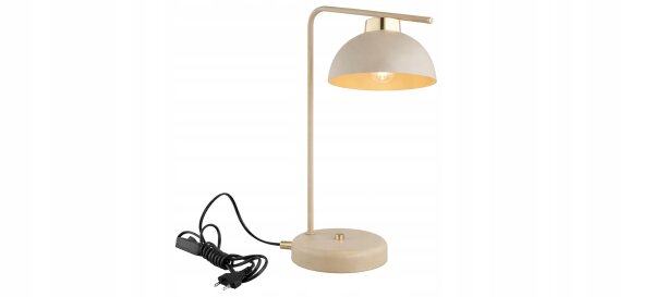 Tischleuchte Gold Beige E27 H:38 cm Modern dekorativ Leuchte