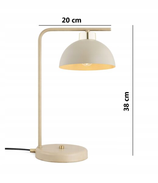 Tischleuchte Gold Beige E27 H:38 cm Modern dekorativ Leuchte