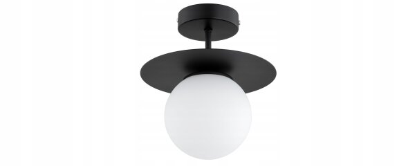 Deckenlampe Glas Schwarz Weiß E27 B:20 cm dekorativ Leuchte