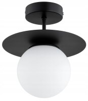 Deckenlampe Glas Schwarz Wei&szlig; E27 B:20 cm dekorativ