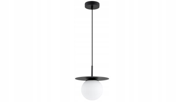 Hängelampe Glas Schwarz Weiß E27 B:20 cm wohnlich Leuchte