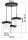 Pendelleuchte 3-flammig Glas Metall Schwarz E27 B:50 cm Leuchte