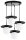 Pendelleuchte 4-flammig Metall Glas Schwarz E27 B:50 cm