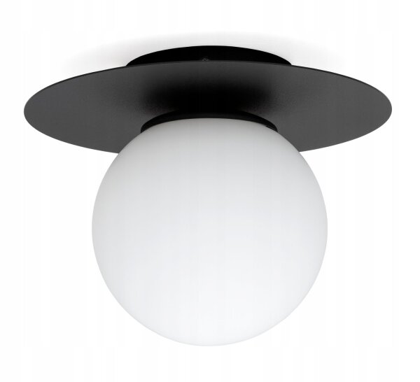 Deckenlampe Glas Schwarz Weiß E27 B:75 cm wohnlich Leuchte