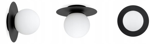 Deckenlampe Glas Schwarz Weiß E27 B:75 cm wohnlich Leuchte