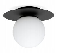Deckenlampe Glas Schwarz Wei&szlig; E27 B:75 cm wohnlich