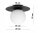 Deckenlampe Glas Schwarz Weiß E27 B:75 cm wohnlich Leuchte