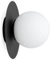 Wandleuchte Glas Metall Schwarz Wei&szlig; E27 L:20 cm Modern