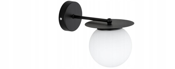 Wandleuchte Glas Schwarz Weiß E27 B:15 cm blendarm Leuchte