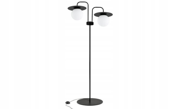 Stehleuchte 2-flammig Glas Schwarz Weiß E27 150 cm Leuchte
