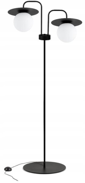 Stehleuchte 2-flammig Glas Schwarz Weiß E27 150 cm