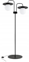 Stehleuchte 2-flammig Glas Schwarz Weiß E27 150 cm