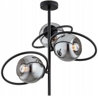 Deckenlampe Rauchglas Schwarz blendarm E27 B:40 cm edel
