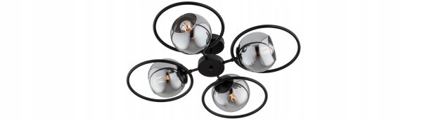 Deckenleuchte 3-flammig Rauchglas Metall E27 B:62 cm Leuchte