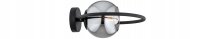 Wandleuchte Rauchglas Schwarz E27 H:26 cm dekorativ