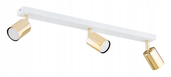 Deckenspot schwenkbar 3-flammig Weiß Gold GU10 L:60 cm Leuchte