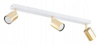 Deckenspot schwenkbar 3-flammig Wei&szlig; Gold GU10 L:60 cm