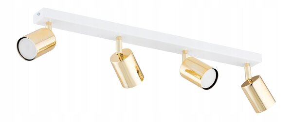 Deckenspot verstellbar Weiß Gold 4-flammig GU10 L:60 cm Leuchte