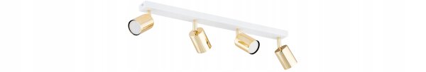 Deckenspot verstellbar Weiß Gold 4-flammig GU10 L:60 cm Leuchte