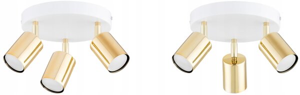 Deckenspot flexibel Weiß Gold GU10 Ø20 cm blendarm Leuchte