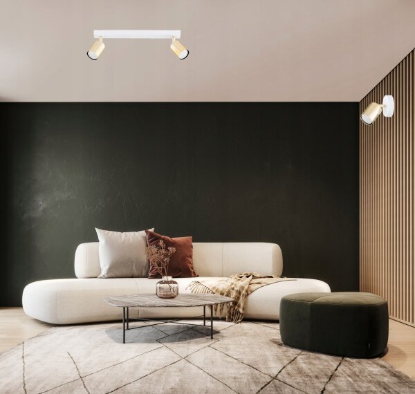Deckenspot schwenkbar Weiß Gold GU10 40 cm Modern Leuchte