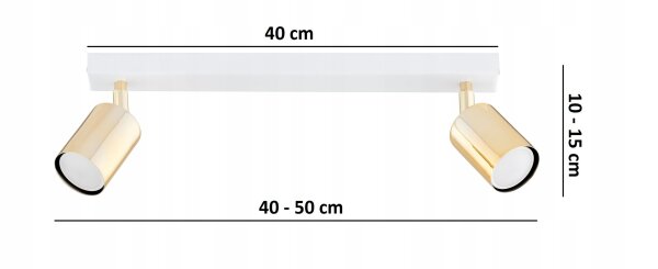 Deckenspot schwenkbar Weiß Gold GU10 40 cm Modern Leuchte