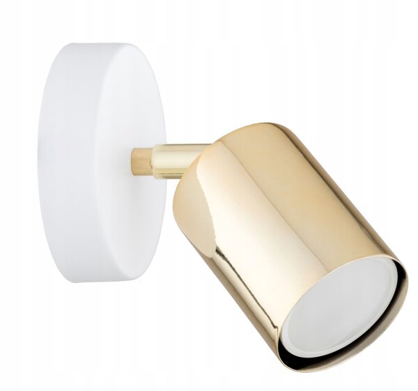 Wandspot schwenkbar Weiß Gold GU10 H:15 cm dekorativ Leuchte
