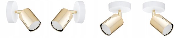 Wandspot schwenkbar Weiß Gold GU10 H:15 cm dekorativ Leuchte