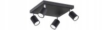 Deckenspot 4-flammig Schwarz Metall GU10 B:30 cm Modern