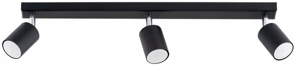 Deckenspot verstellbar Schwarz 3-flammig GU10 L:60 cm Leuchte