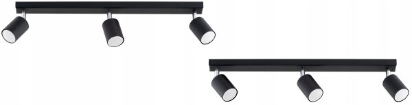 Deckenspot verstellbar Schwarz 3-flammig GU10 L:60 cm Leuchte